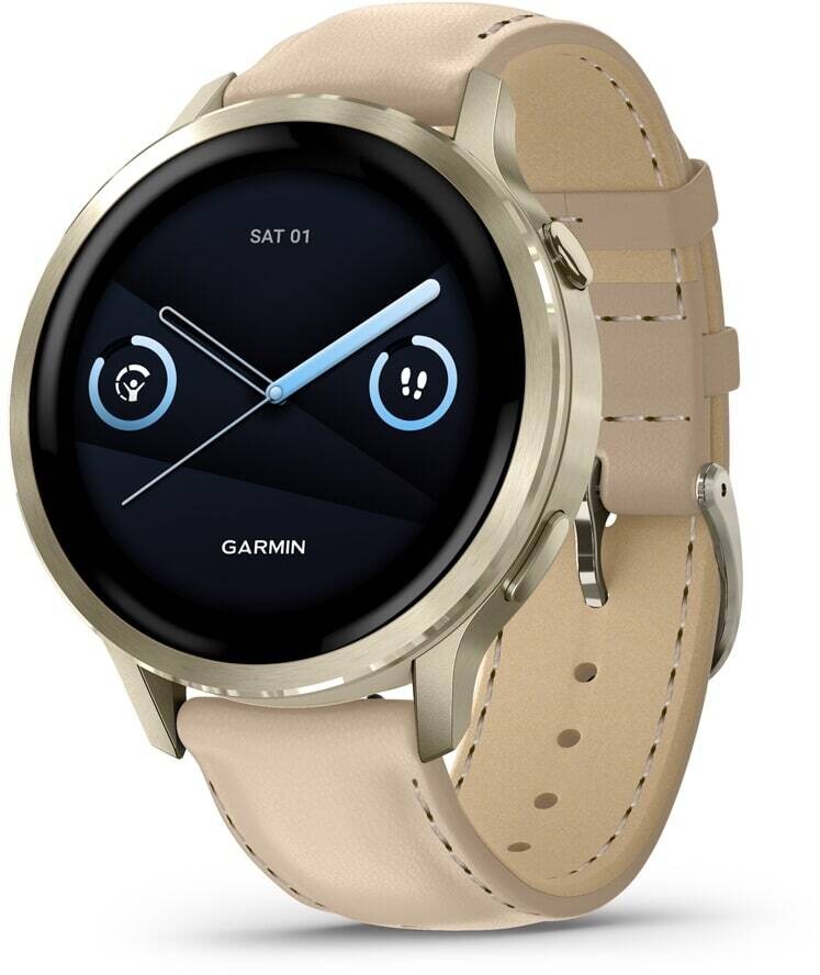 Garmin 010-03013-03 Venu 4 AMOLED GPS WiFi - Beige/Lunar Gold Leer - 41mm - Smartwatch