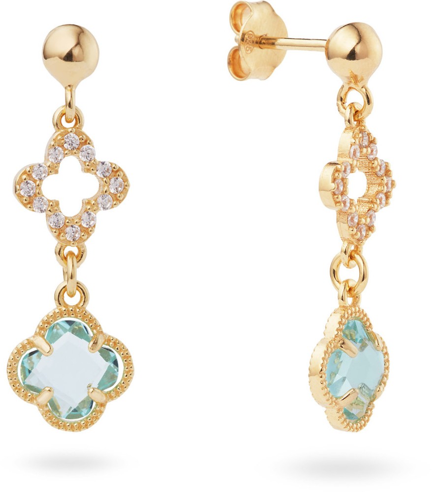 Oorstekers Bloem Blauw CZ 925GP