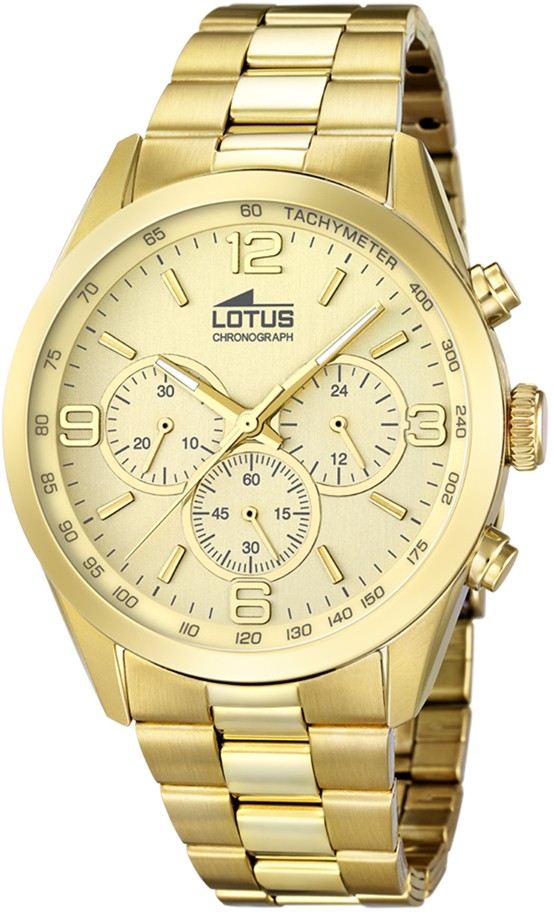 LOTUS MEN'S GOLDEN MINIMALIST STAINLESS STEEL WATCH BRACELET 18153/2