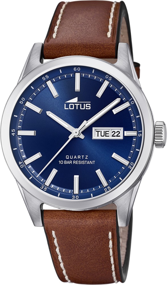 LOTUS MEN'S BLUE CLASSIC STEEL LEATHER WATCH BRACELET 18671/3
