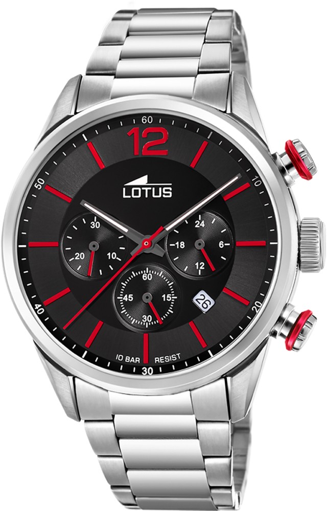 LOTUS MEN'S BLACK CHRONO 316L STAINLESS STEEL WATCH BRACELET 18688/6