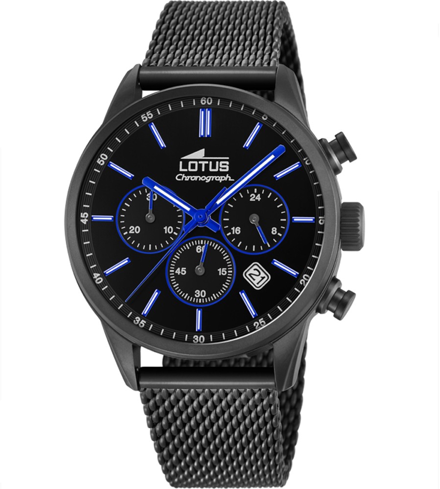 LOTUS MEN'S BLACK STAINLESS STEEL WATCH BRACELET 18700/3