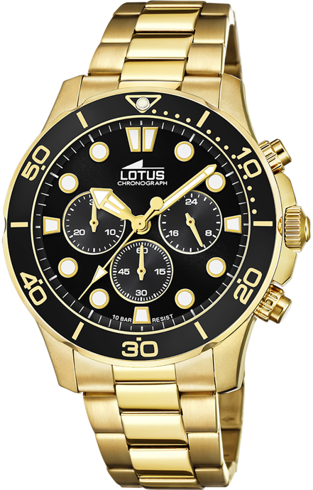 LOTUS MEN'S BLACK STAINLESS STEEL WATCH BRACELET 18758/3