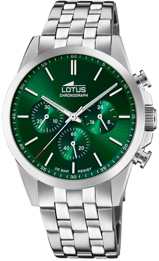 LOTUS MEN'S GREEN CHRONO STAINLESS STEEL WATCH BRACELET 18989/3