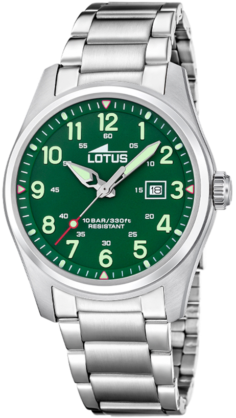 LOTUS MEN'S GREEN MINIMALIST FOR HIM STAINLESS STEEL WATCH BRACELET 19054/3