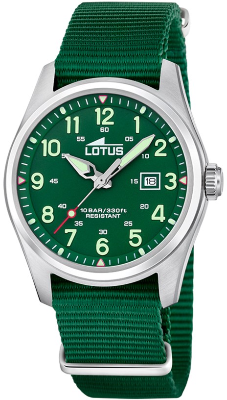 LOTUS MEN'S GREEN MINIMALIST FOR HIM NYLON WATCH BRACELET 19055/3