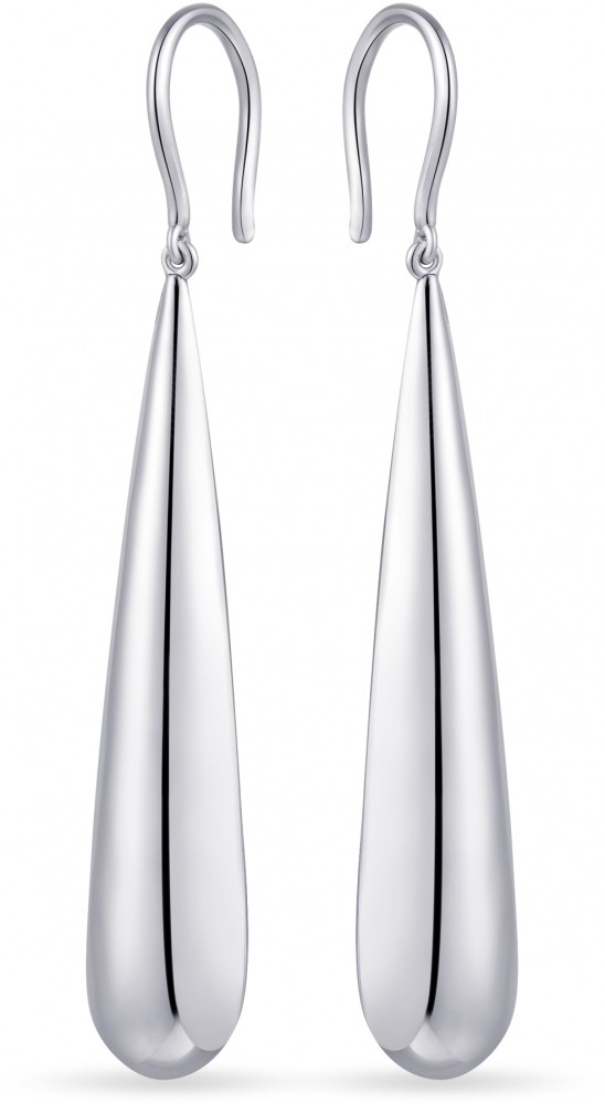 Gisser Jewels - Oorhaken - Druppel - 25mm x 8mm - Gerhodineerd Zilver 925