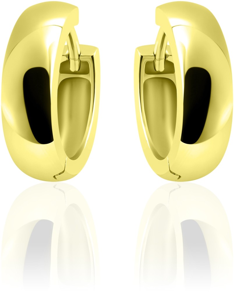 Gisser Jewels - Oorbellen - Oorringen - Half bol glad met schanier  - 5mm Breed - 18mmØ - Verguld Zilver 925