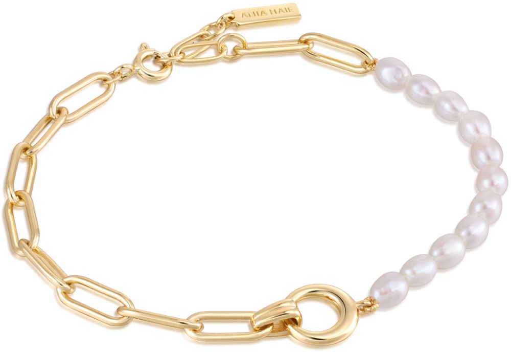 Ania Haie AH B043-02G Pearl Power Dames Armband - Schakelarmband