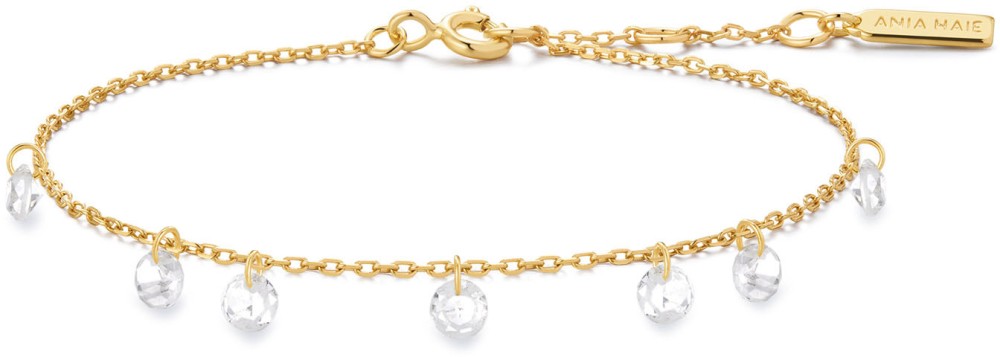 Gold Droplet Station Bracelet S