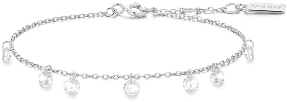 Silver Droplet Station Bracelet S