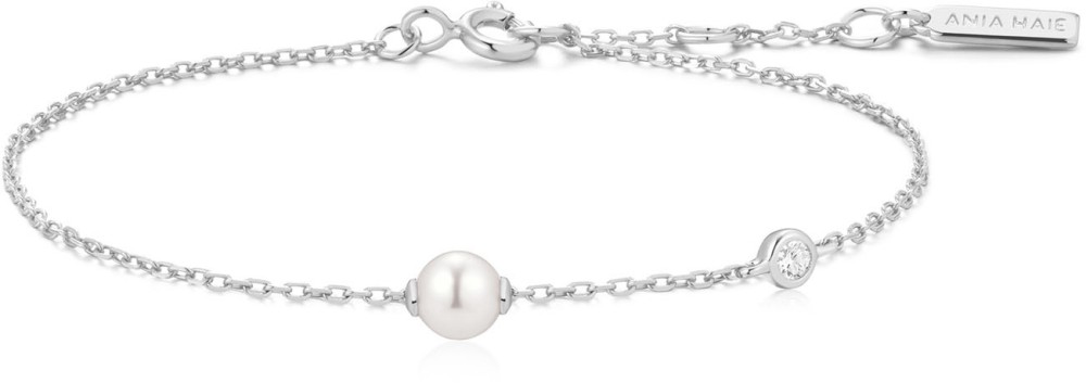 Silver Pearl Sparkle Bracelet S