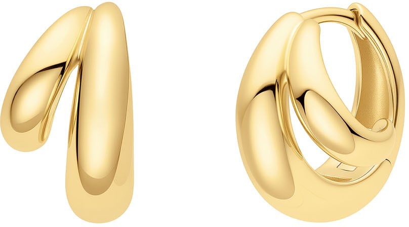 Gold Dome Huggie Hoop Earrings E