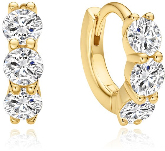 Gold Trio Sparkle Hug. Hoop Ear. E