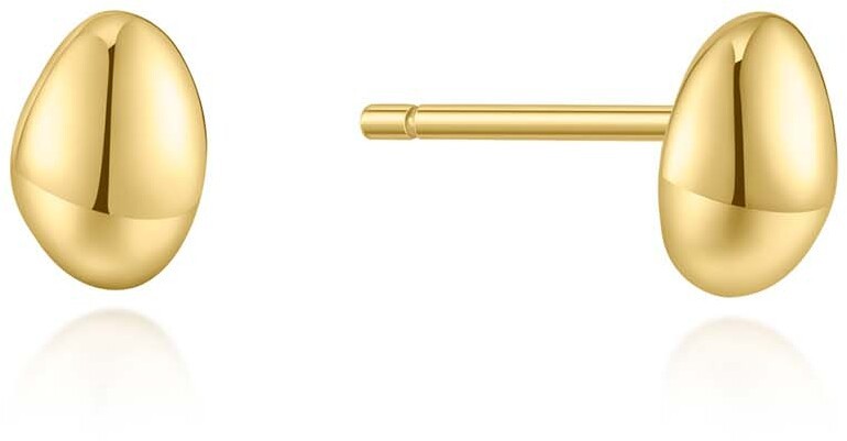 Gld Organic Dome Pebble Stud Ear. E