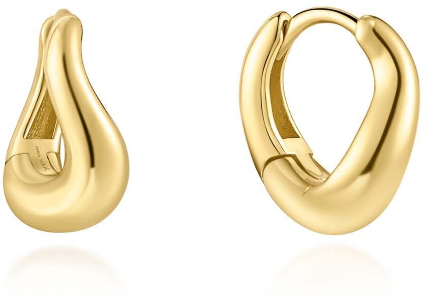 Gold Wave Huggie Hoop Earrings E