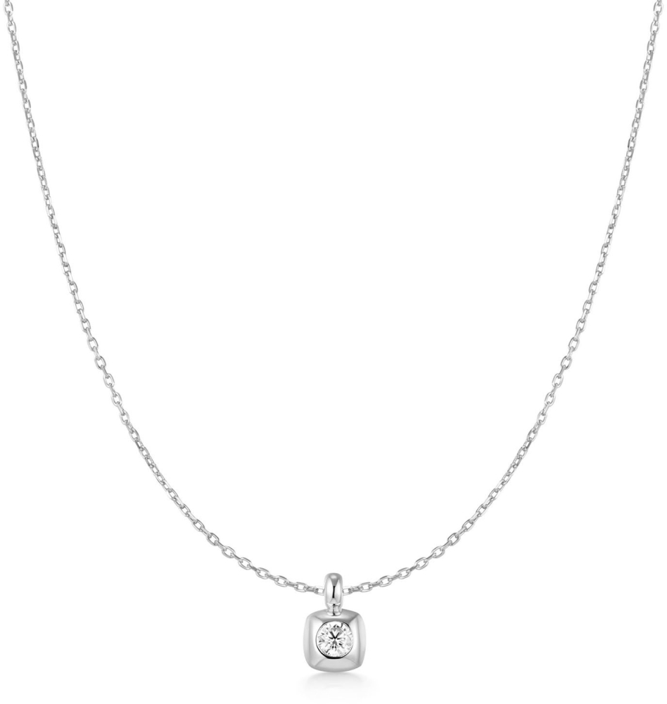 Silv. Modern Solitaire Necklace S