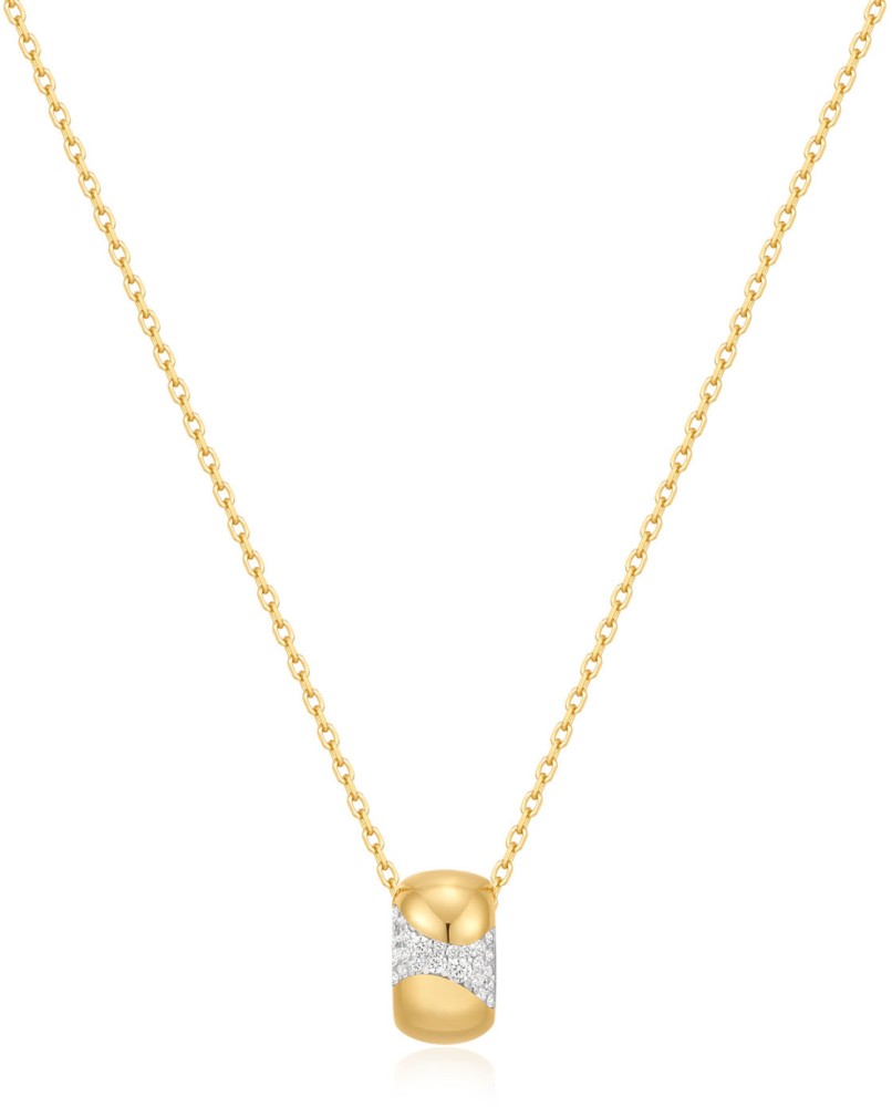 Gold Rivulet Pavé Necklace S