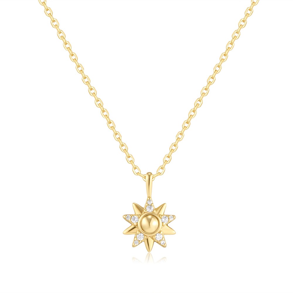 Gold Sunburst Necklace S