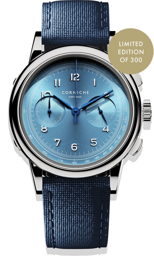 Corniche Heritage Chronograph - Bluebird - Limited Edition 300 stuks