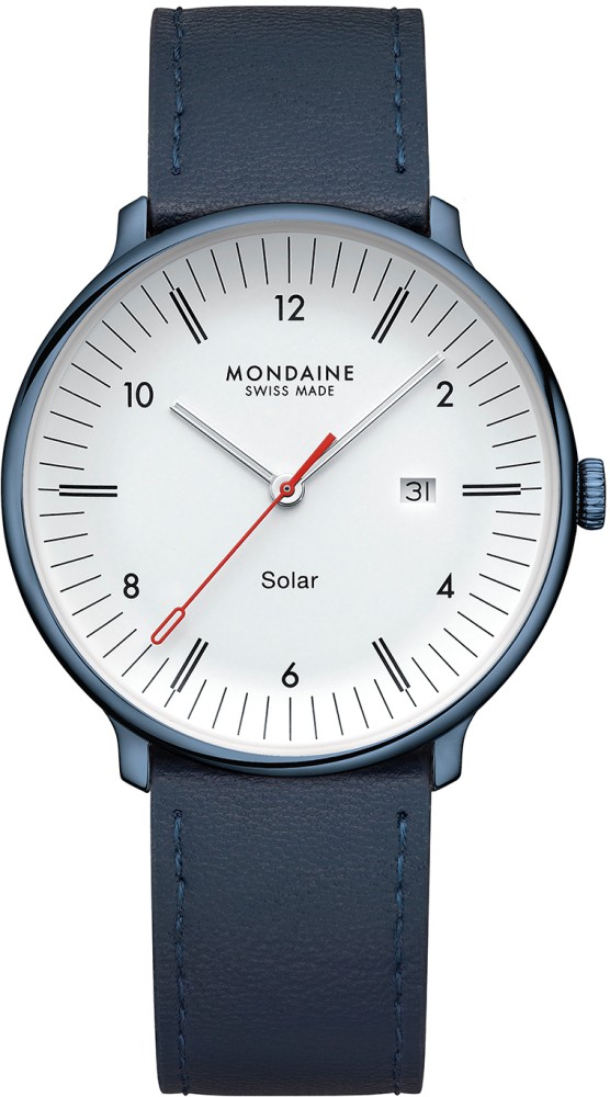 Doppio 41mm staal leer blauw solar