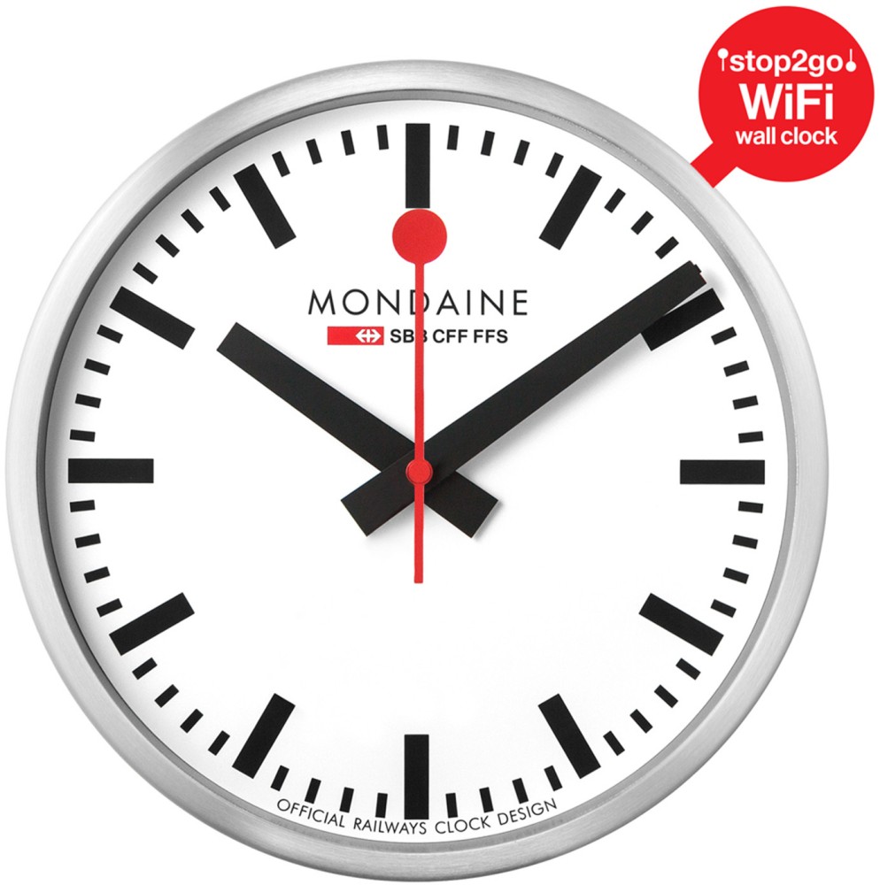 Mondaine Stop2go WiFi MSM.25S11.1 - Wandklok - 25cm