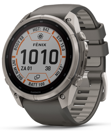 Garmin Fenix 9 Pro Connected - 51 mm Solar InReach Titanium Smartwatch met Pebble Gray/Silver Gray band 010-04339-01