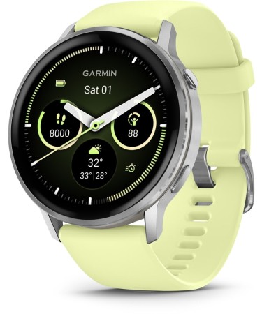 Garmin 010-03014-02 Venu 4 AMOLED GPS WiFi - Zilver / Citron - 45mm - Smartwatch
