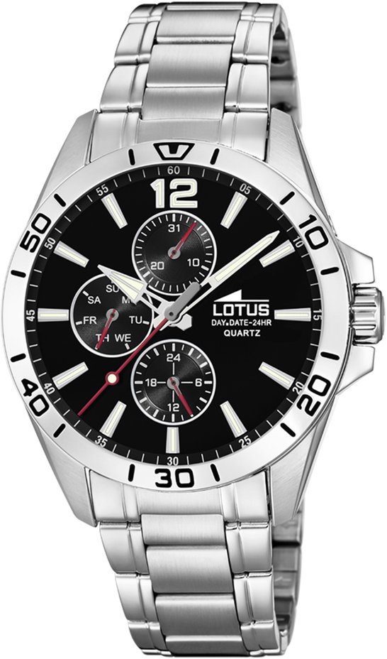 LOTUS MEN'S BLACK STAINLESS STEEL WATCH BRACELET 18812/3
