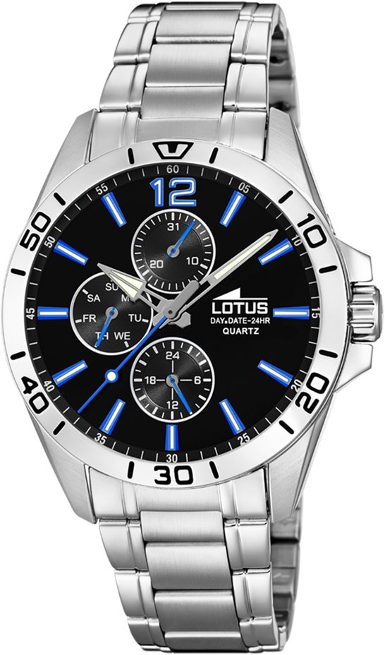 LOTUS MEN'S BLACK STAINLESS STEEL WATCH BRACELET 18812/4