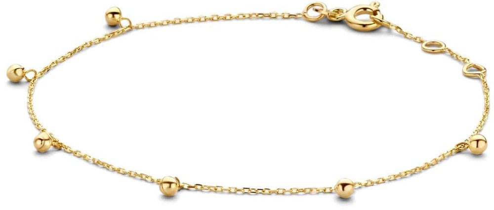 Jackie Gold JKB20.057 Dames Armband Zes Bolletjes 3 mm 18 cm 14 Karaat Goud