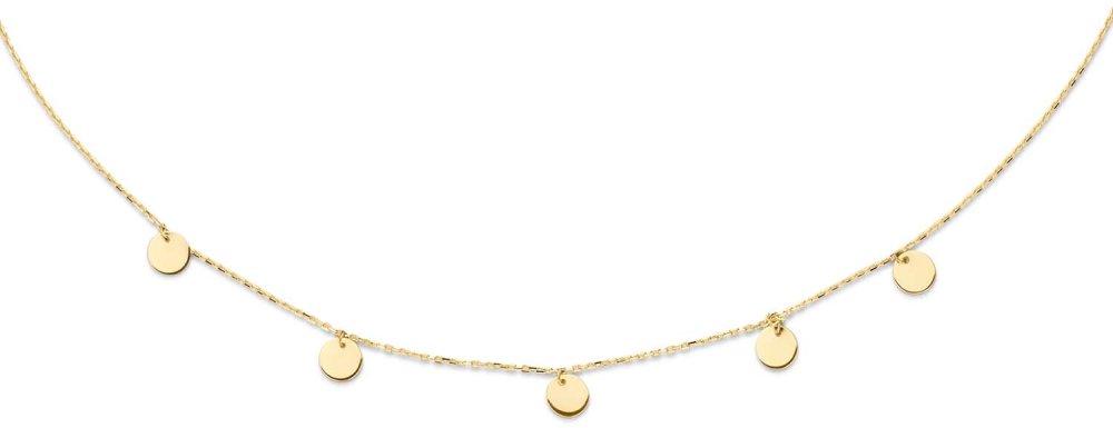 Jackie Gold JKN20.045 Dames Ketting Vijf Rondjes 5 mm 45 cm 14 Karaat Goud