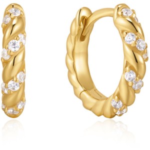 Gold Twisted Hug. Hoop Earrings E
